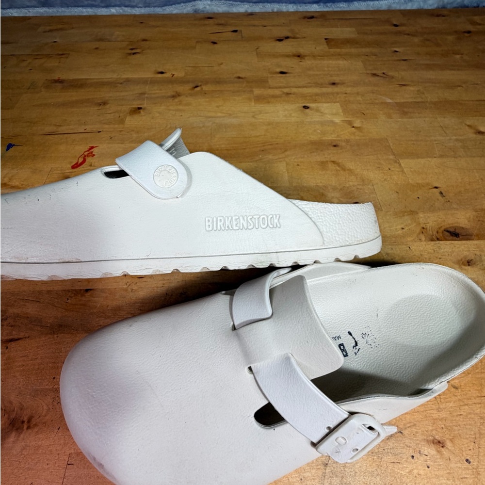 Birkenstock Boston EVA Clogs White Women Size 8 or 39 Made in Germany Waterproof - Picture 11 of 11